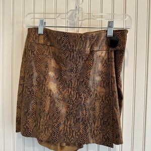 Zara Brown Snake Print Mini Skort